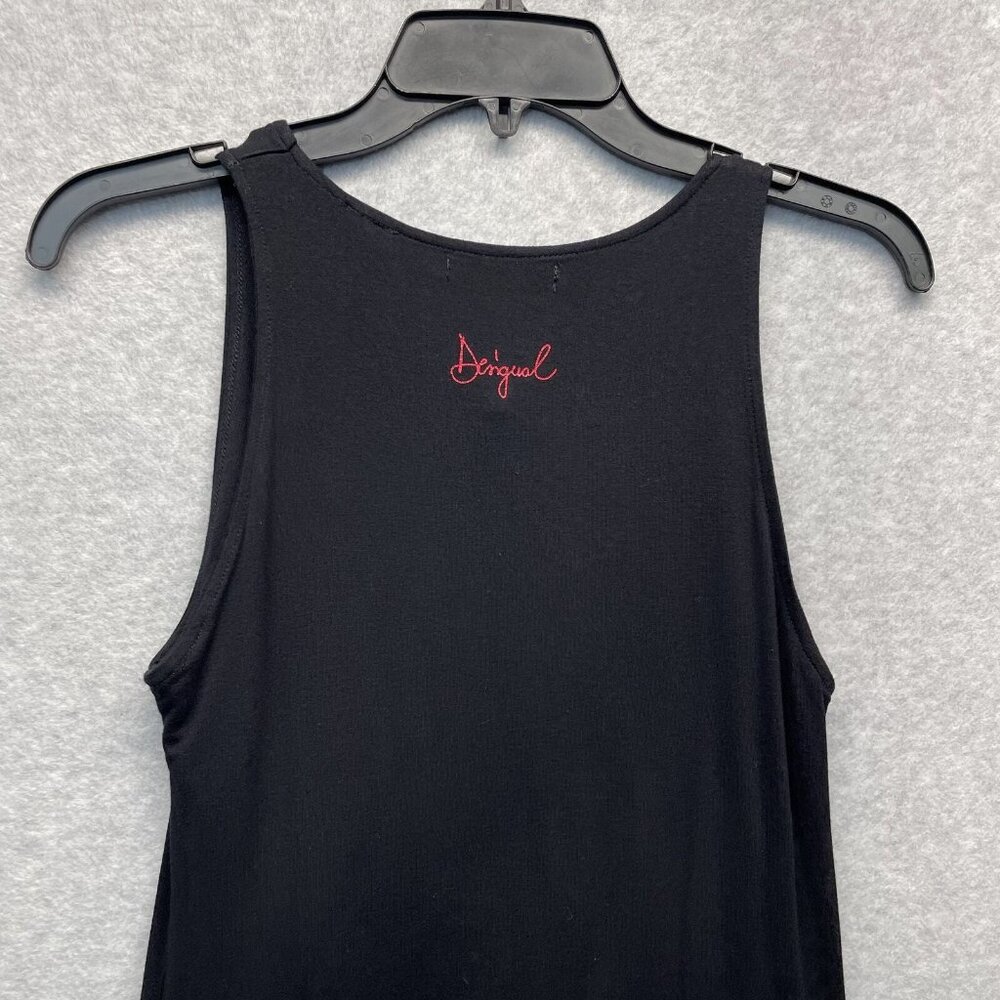 Desigual Valery Dress Womens XS Black Embellished Sleeveless A-Line Art to Wear - Picture 6 of 13